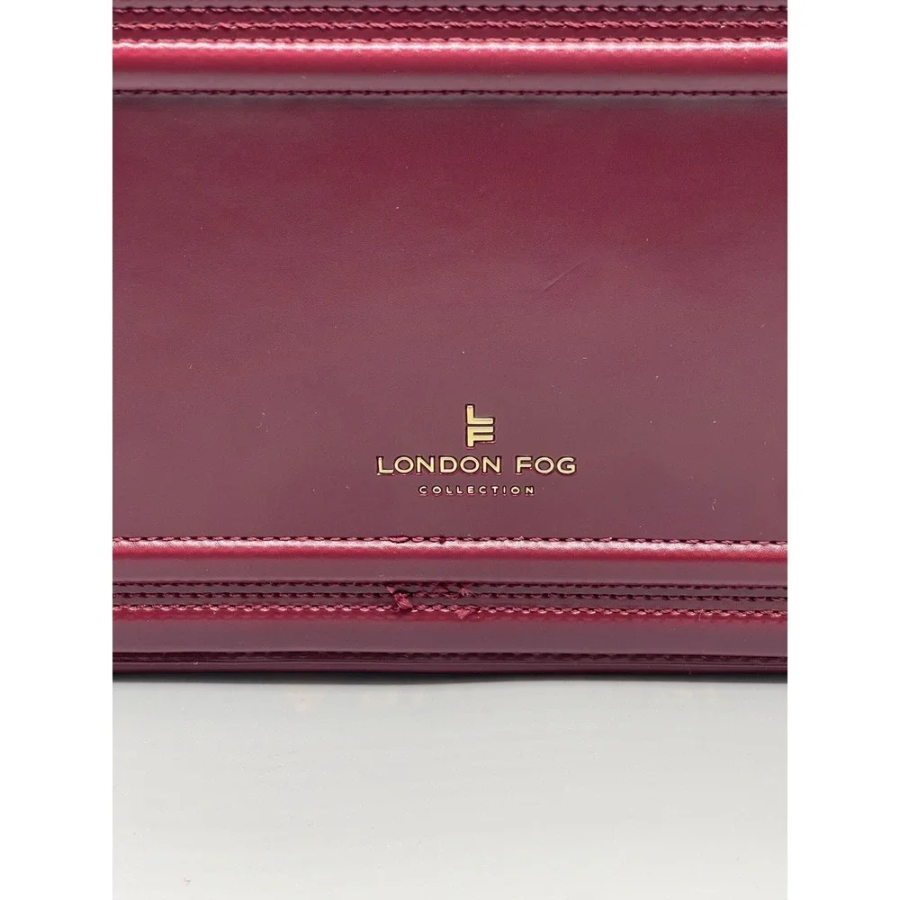 London Fog Mile Camera Crossbody Bag burgundy with matching wallet NEW